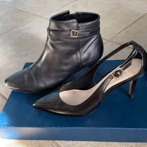 Cole Haan black bootie and pump combo